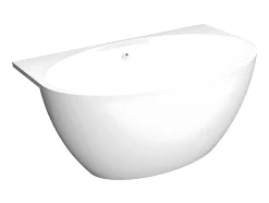 Vente-unique Baignoire semi-îlot ovale - 197 L - 151 x 94 x 60 cm - Blanche - Acrylique - PAGRUS