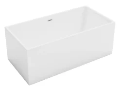 Vente-unique Baignoire semi-îlot rectangulaire - 315 L - 170 x 80 x 58 cm - Blanche - Acrylique - PIKAIA* Baignoire Îlot
