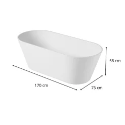 Mob-In Baignoire SERENA îlot en acrylique Lucite blanche 170cm* Baignoire Îlot