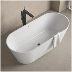 Mob-In Baignoire SERENA îlot en acrylique Lucite blanche 170cm* Baignoire Îlot