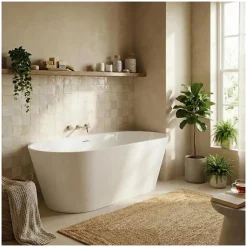 Mob-In Baignoire SERENA îlot en acrylique Lucite blanche 170cm* Baignoire Îlot