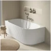 Mob-In Baignoire striée acrylique Lucite STRIA semi-îlot blanche 170cm - Angle gauche