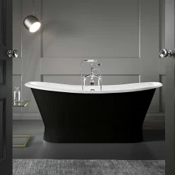 Rogier & Mothes Baignoire sur socle en fonte emaillee COVENTRY Noire 173 cm Peinture noire (baignoire et socle)* Baignoire Îlot