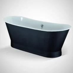 Rogier & Mothes Baignoire sur socle en fonte emaillee COVENTRY Noire 173 cm Peinture noire (baignoire et socle)* Baignoire Îlot