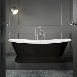 Rogier & Mothes Baignoire sur socle en fonte emaillee SOUTHPORT Noire 180 cm Peinture noire (baignoire et socle)* Baignoire Îlot