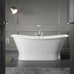 Rogier & Mothes Baignoire sur socle en fonte emaillee COVENTRY Blanche 173 cm Peinture blanche (baignoire et socle)