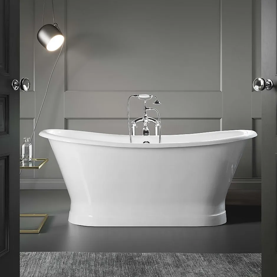 Rogier & Mothes Baignoire sur socle en fonte emaillee COVENTRY Blanche 173 cm Peinture blanche (baignoire et socle)