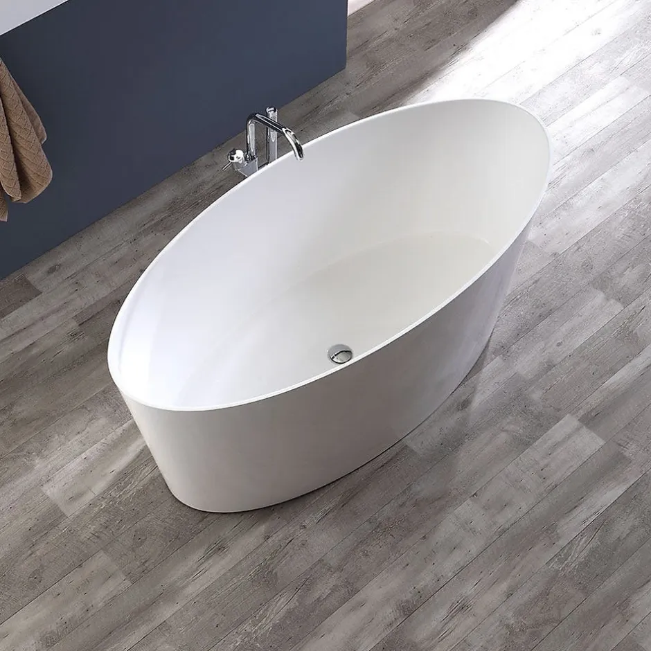 Kiamami Valentina Baignoire Veronica Ovale Centre Blanc* Baignoire Îlot