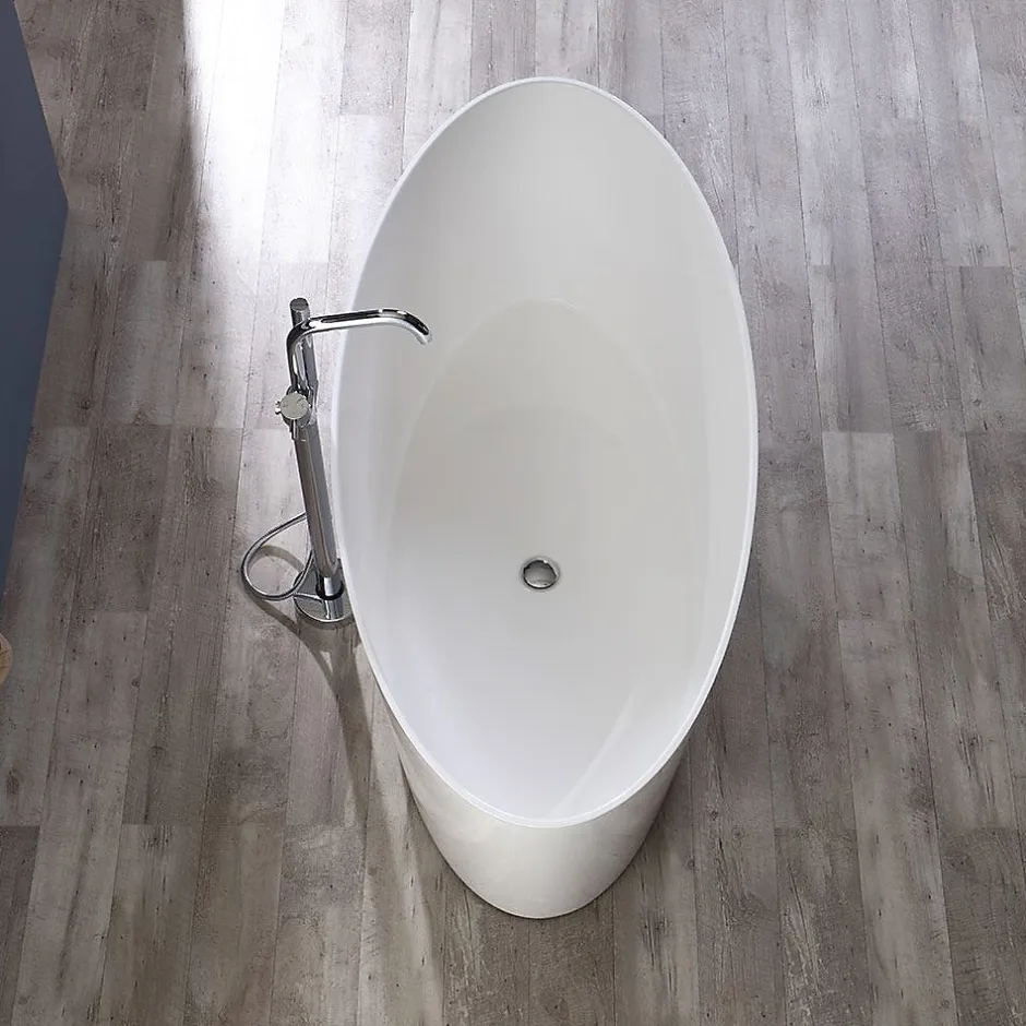 Kiamami Valentina Baignoire Veronica Ovale Centre Blanc* Baignoire Îlot