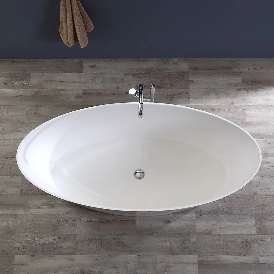Kiamami Valentina Baignoire Veronica Ovale Centre Blanc* Baignoire Îlot