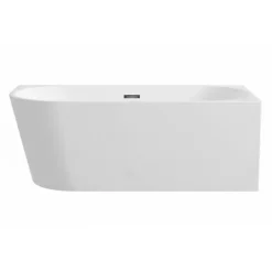 Balneo - baignoire îlot d'angle droite 150x75 cm AVOLA avec cache trop-plein et bonde anthracite* Baignoire Asymétrique