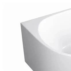 Balneo - baignoire îlot d'angle droite 150x75 cm AVOLA avec cache trop-plein et bonde anthracite* Baignoire Asymétrique
