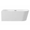 Balneo - baignoire îlot d'angle gauche 150x75 cm AVOLA avec cache trop-plein et bonde anthracite