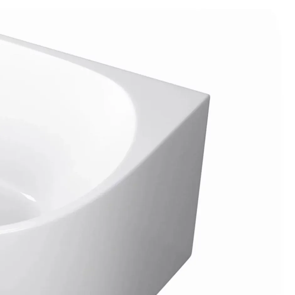 Balneo - baignoire îlot d'angle gauche 150x75 cm AVOLA avec cache trop-plein et bonde anthracite