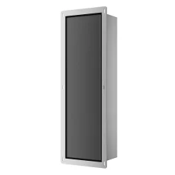 Balneo Armoire encastrée pour brosse WC gauche verre noir 68,2 cm* Etagère Salle De Bains