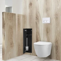 Balneo Armoire encastrée pour brosse WC gauche verre noir 68,2 cm* Etagère Salle De Bains