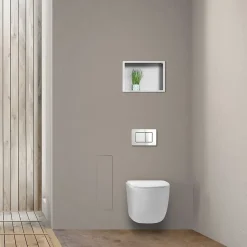 Balneo Armoire encastrée sous carrelage pour brosse WC gauche 68,2cm* Etagère Salle De Bains
