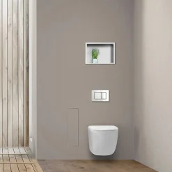 Balneo Armoire encastrée sous carrelage pour brosse WC gauche 53,2cm* Etagère Salle De Bains