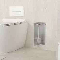 Balneo Armoire encastrée sous carrelage pour brosse WC gauche 53,2cm* Etagère Salle De Bains