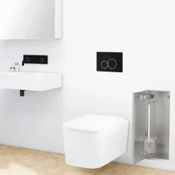 Balneo Armoire encastrée sous carrelage pour brosse WC gauche 53,2cm* Etagère Salle De Bains