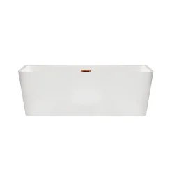 Balneo Baignoire autoportante 170x80cm, rectangulaire, accessoires cuivre, Acrylique thermoformé 3.5mm, avec pieds réglables, ROMA* Baignoire Îlot