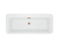Balneo Baignoire autoportante 170x80cm, rectangulaire, accessoires cuivre, Acrylique thermoformé 3.5mm, avec pieds réglables, ROMA* Baignoire Îlot