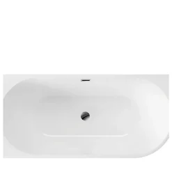Balneo Baignoire îlot d'angle gauche AVOLA blanche acrylique 150x75cm Baignoire de salle de bain* Baignoire Asymétrique