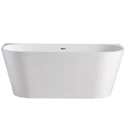 Balneo Baignoire semi-îlot Murale 150x75cm, accessoires inox, Acrylique thermoformé 3.5mm, avec pieds réglables, VIVA* Baignoire Îlot