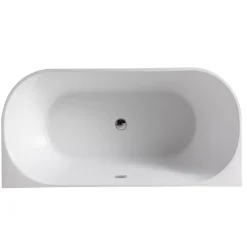 Balneo Baignoire semi-îlot Murale 150x75cm, accessoires inox, Acrylique thermoformé 3.5mm, avec pieds réglables, VIVA* Baignoire Îlot