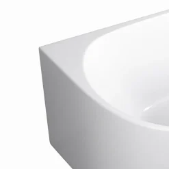 Balneo Baignoire semi-îlot Murale 170x80cm droite, accessoires noir, Acrylique thermoformé 3.5mm, avec pieds réglables, AVOLA* Baignoire Asymétrique
