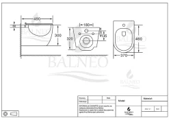 Balneo Bidet suspendu, sans bride bau, Ceramique, Blanc, AROX