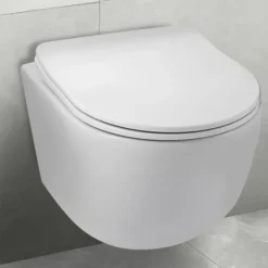 Balneo Cuvette WC suspendue LUNA blanche Tornado avec abattant à fermeture ralentie