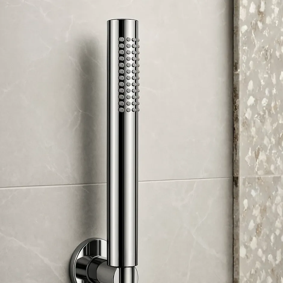 Balneo Douchette argent en acier inoxydable au design moderne CASCADE* Pommeau De Douche, Flexible Et Barre De Douche