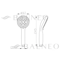 Balneo Douchette cuivre économe en eau CASCADE* Pommeau De Douche, Flexible Et Barre De Douche