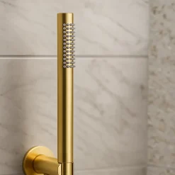 Balneo Douchette or en acier inoxydable au design élégant CASCADE* Pommeau De Douche, Flexible Et Barre De Douche