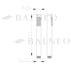 Balneo Douchette or en acier inoxydable au design élégant CASCADE* Pommeau De Douche, Flexible Et Barre De Douche