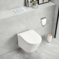 Balneo Plaque de commande WC OXO chrome - plaque encastrée pour bâti-support - double touche 2 fonctions