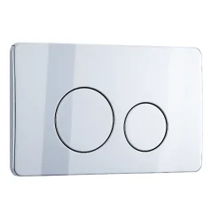 Balneo Plaque de commande WC OXO chrome - plaque encastrée pour bâti-support - double touche 2 fonctions