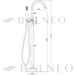 Balneo Robinet de baignoire autoportant argent brossé Acier inoxydable - Mitigeur sur pied pour baignoire CASCADE