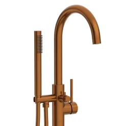 Balneo Robinet de baignoire autoportant cuivre Acier inoxydable - Mitigeur sur pied pour baignoire CASCADE* Colonne De Baignoire