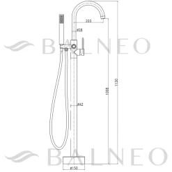 Balneo Robinet de baignoire autoportant argent Acier inoxydable - Mitigeur sur pied pour baignoire CASCADE CHROME* Colonne De Baignoire