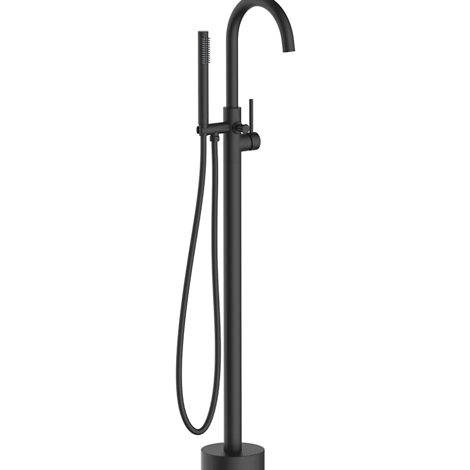 Balneo Robinet de baignoire autoportant noir Acier inoxydable - Mitigeur sur pied pour baignoire CASCADE* Colonne De Baignoire