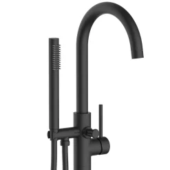 Balneo Robinet de baignoire autoportant noir Acier inoxydable - Mitigeur sur pied pour baignoire CASCADE* Colonne De Baignoire