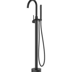 Balneo Robinet de baignoire autoportant noir Acier inoxydable - Mitigeur sur pied pour baignoire CASCADE* Colonne De Baignoire