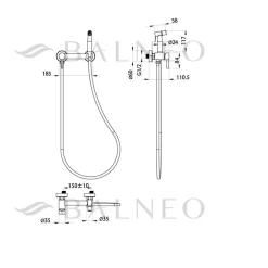 Balneo Robinet de bidet noir Acier inoxydable - Mitigeur de bidet CASCADE