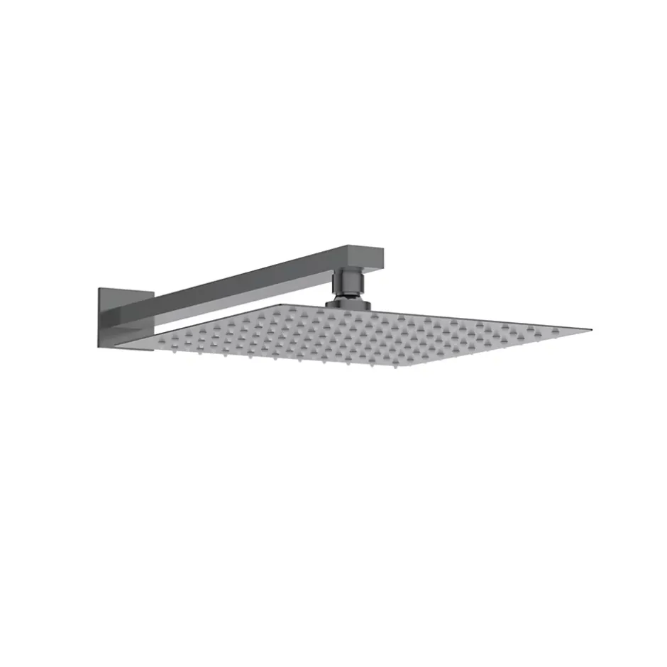 Balneo Système de douche avec pommeau de pluie GUN METAL gris foncé Acier inoxydable - Mitigeur de douche avec douchette CASCADE* Colonne De Douche Mécanique