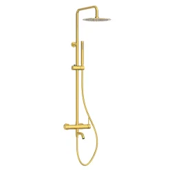 Balneo Système de douche avec pommeau de pluie or Acier inoxydable - Mitigeur de douche avec douchette CASCADE* Colonne De Douche Mécanique