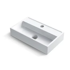 Balneo Vasque à poser 40x24cm, en fonte minérale, Blanc, VIKI
