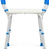 Giantex Banc de Douche à 2 Niveaux en HDPE, Tabouret de Bain Imperméable, pour Intérieur et Extérieur Salle de Bain, Entrée, Balcon, Bleu