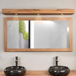 Wanda Collection Bandeau lumineux en teck pour spots 140 cm* Miroir Simple